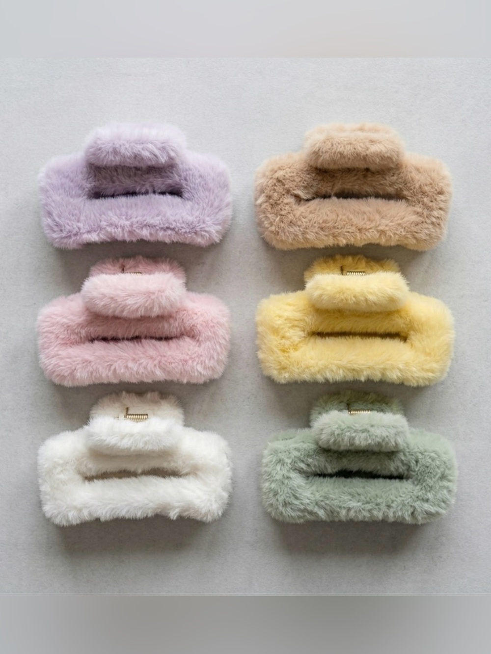 Fluffy Fuzzy Hair Claw Clips